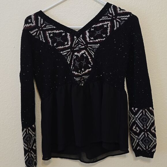 - Abercrombie And Fitch Tie Up V-neck Sweater Size x Small - Picture 4 of 8